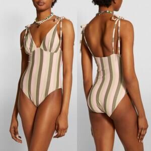 Solid and Striped Olympia Shimmer Stripe Swimsuit